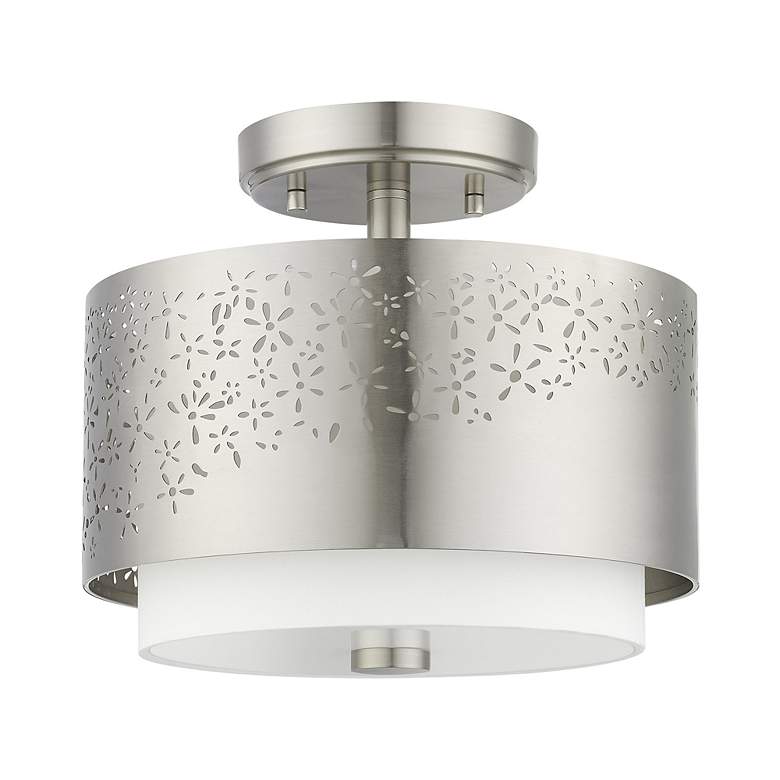 Image 3 Noria 2 Light Brushed Nickel Semi Flush more views