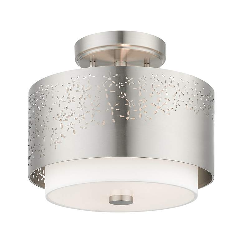 Image 4 Noria 2 Light Brushed Nickel Semi Flush more views