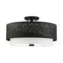 3_Noria 20" Wide Black Drum Ceiling Light more views