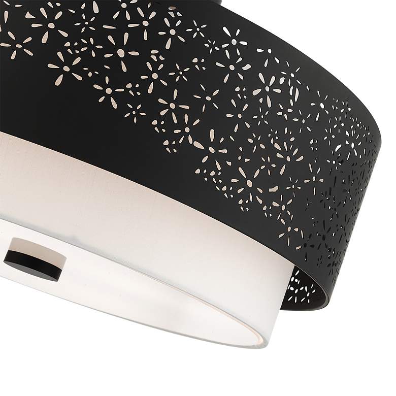 Image 7 Noria 20" Wide Black Drum Ceiling Light more views