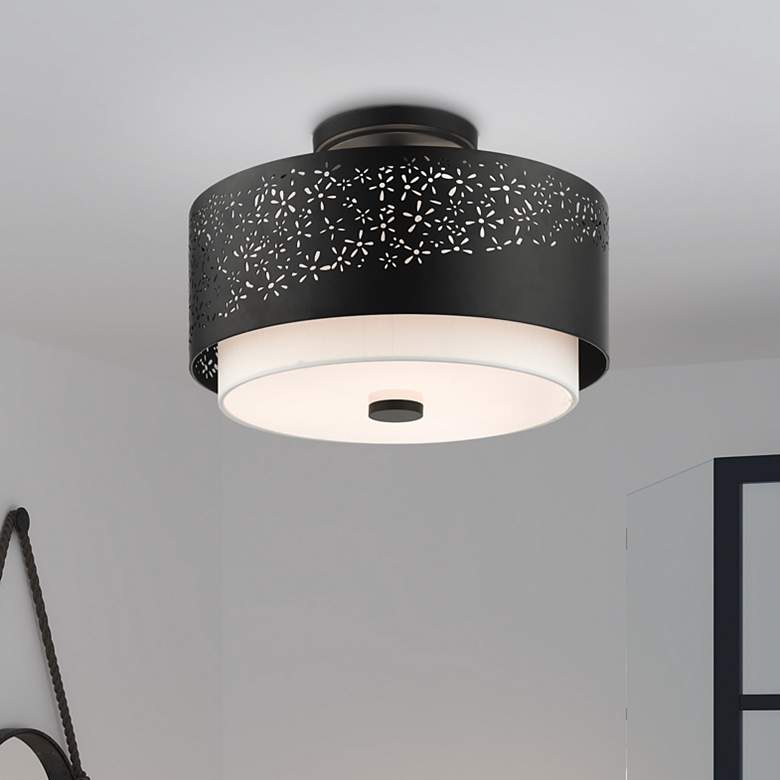 Image 1 Noria 3 Light Black Semi Flush