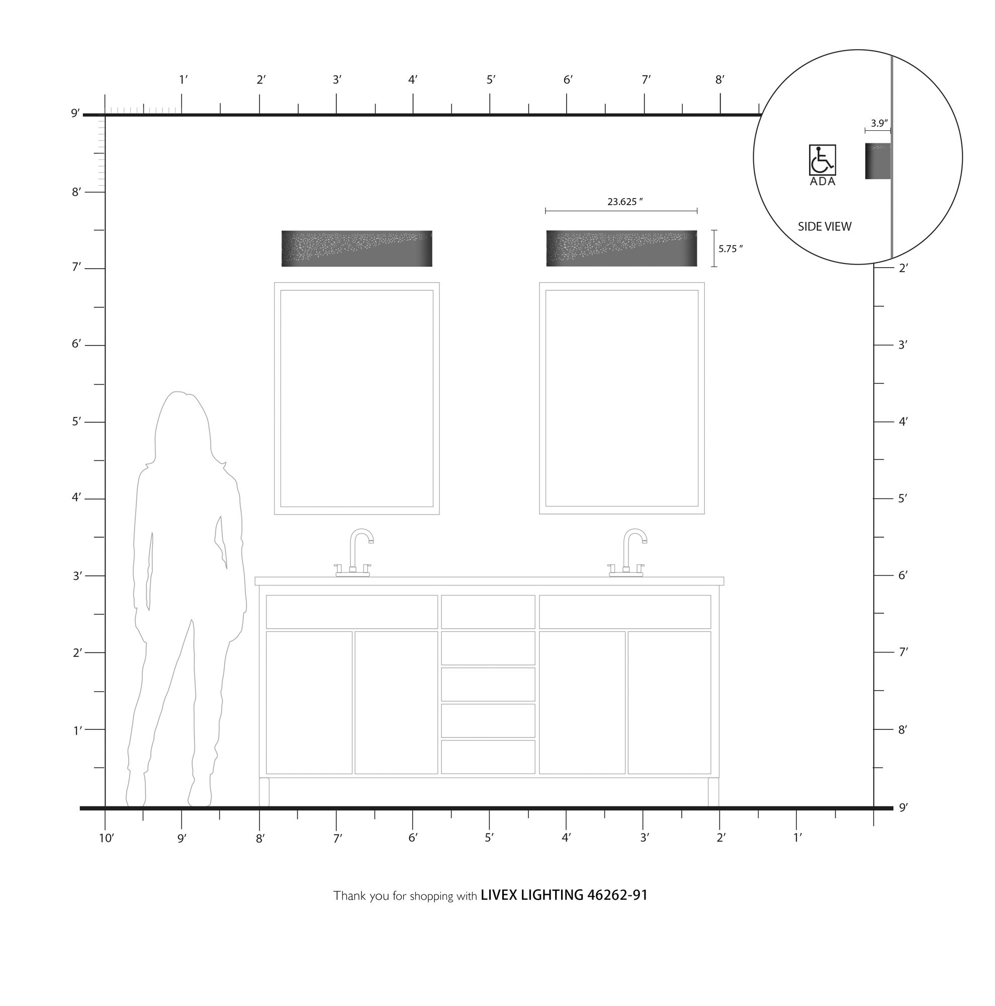 Noria 4 Light Brushed Nickel ADA Vanity Sconce