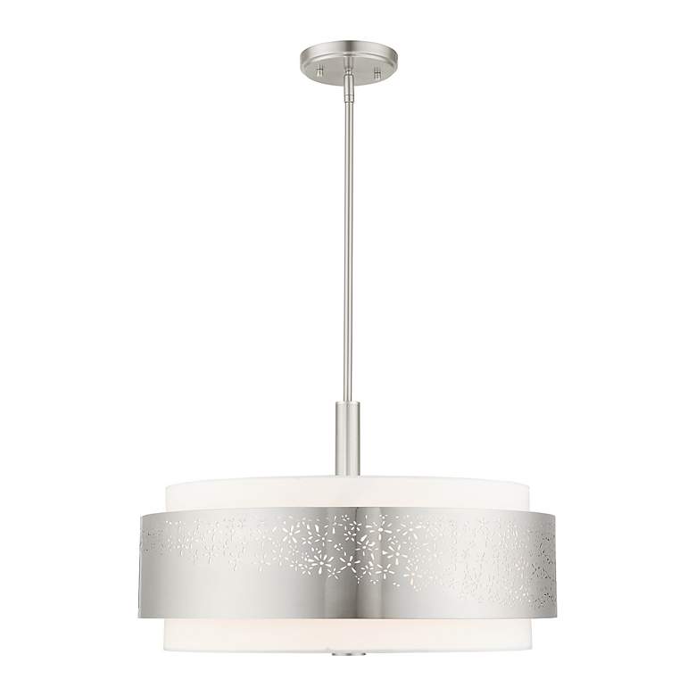 Image 3 Noria 5 Light Brushed Nickel Chandelier more views