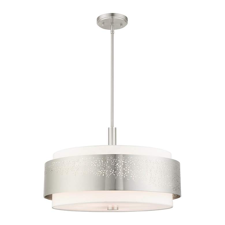 Image 6 Noria 5 Light Brushed Nickel Chandelier more views
