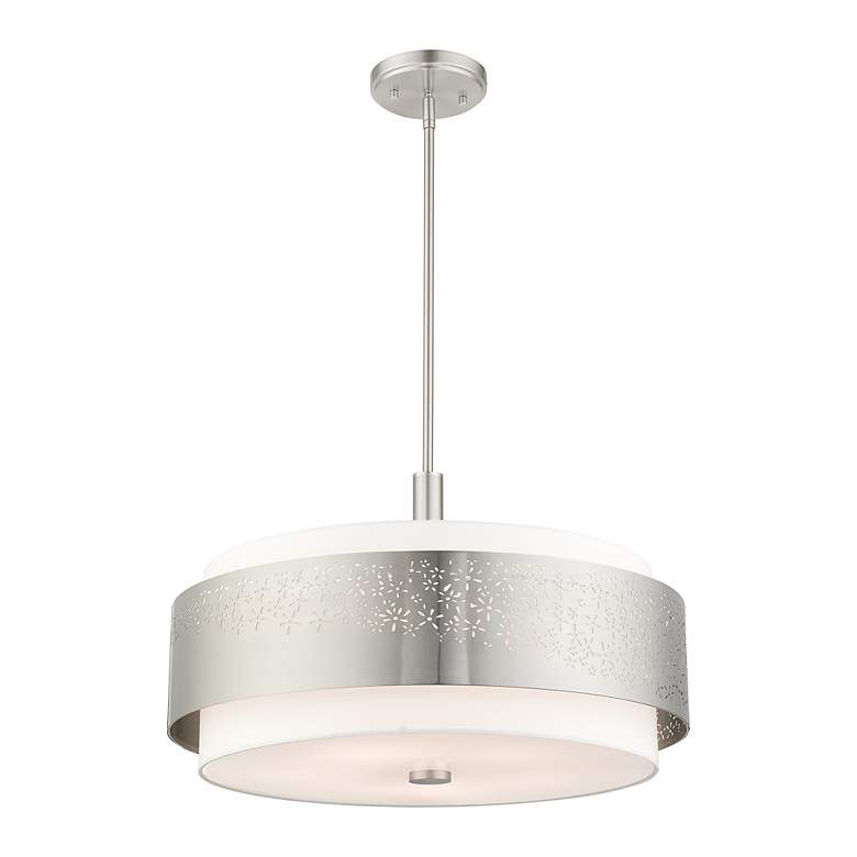 Image 7 Noria 5 Light Brushed Nickel Chandelier more views