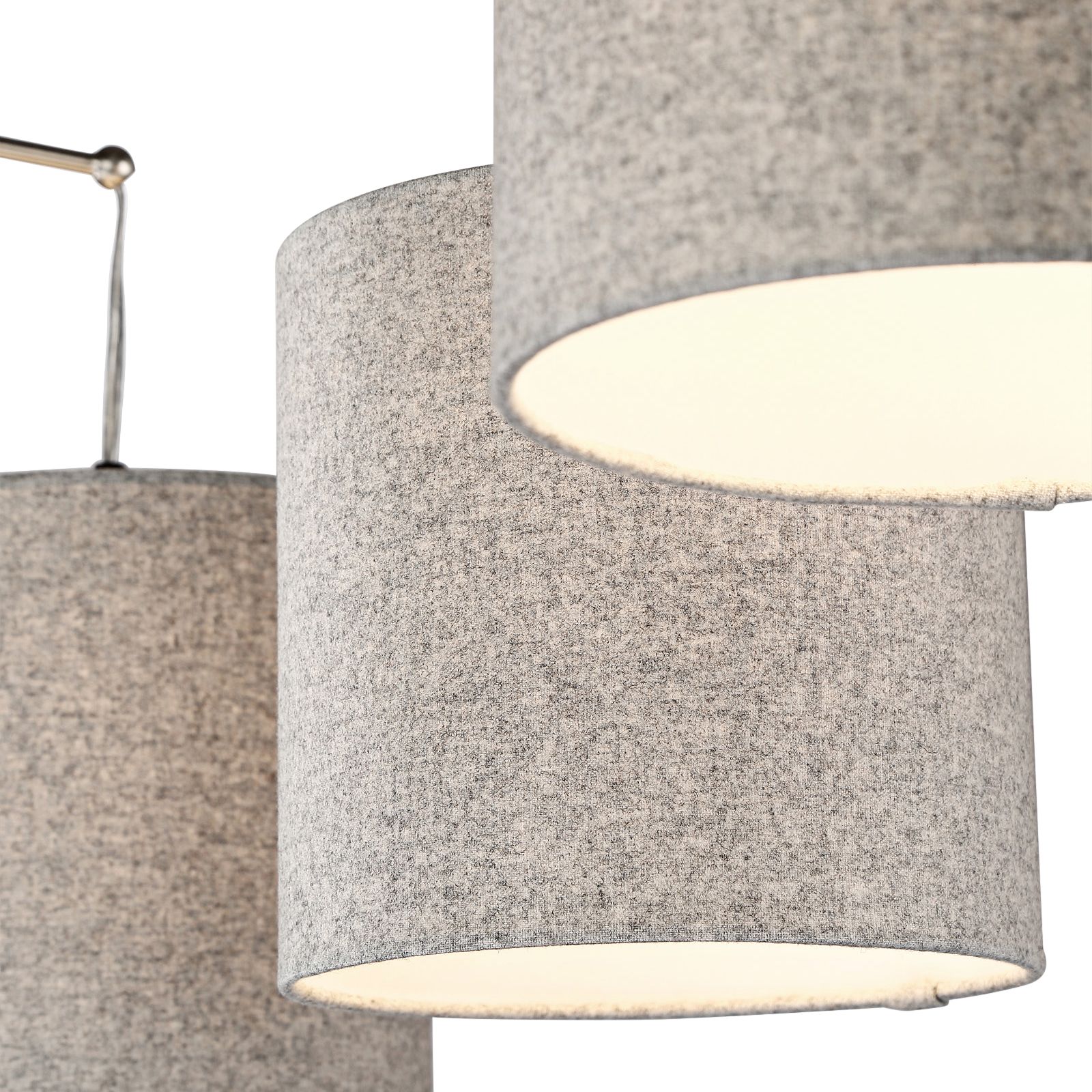 arc floor lamp with grey shade