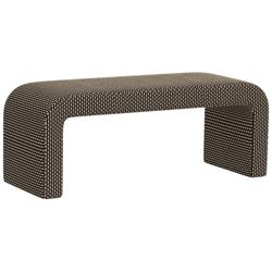 Norm 50&quot; Wide Breuer Ebony Fabric Modern Bench