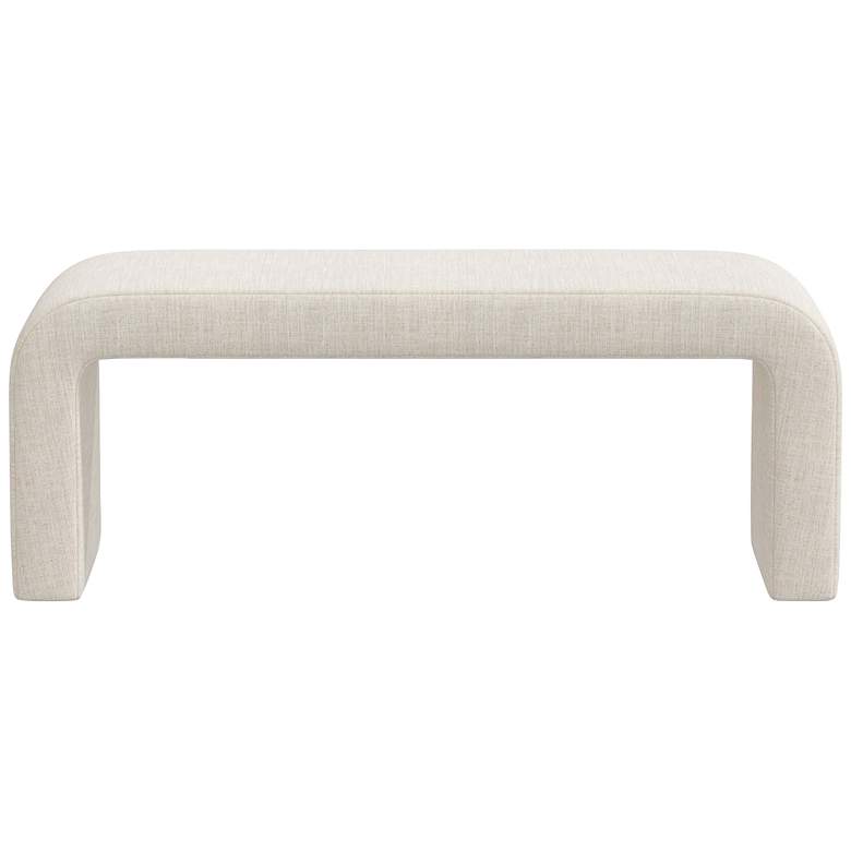 Image 4 Norm 50" Wide Linen Talc Fabric Modern Bench more views