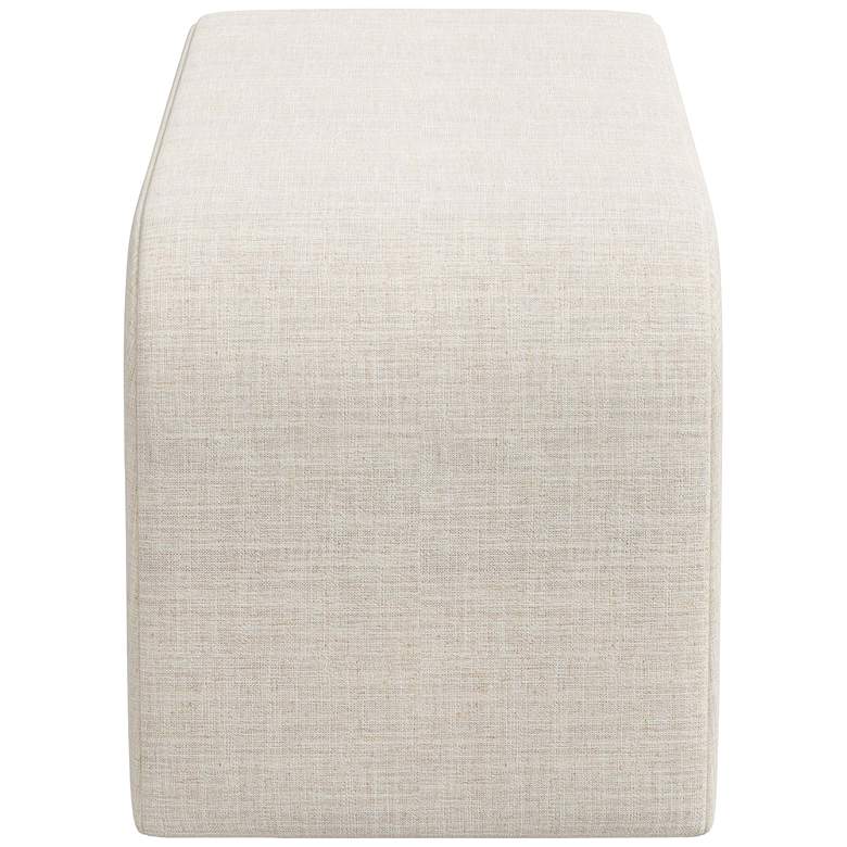 Image 5 Norm 50" Wide Linen Talc Fabric Modern Bench more views