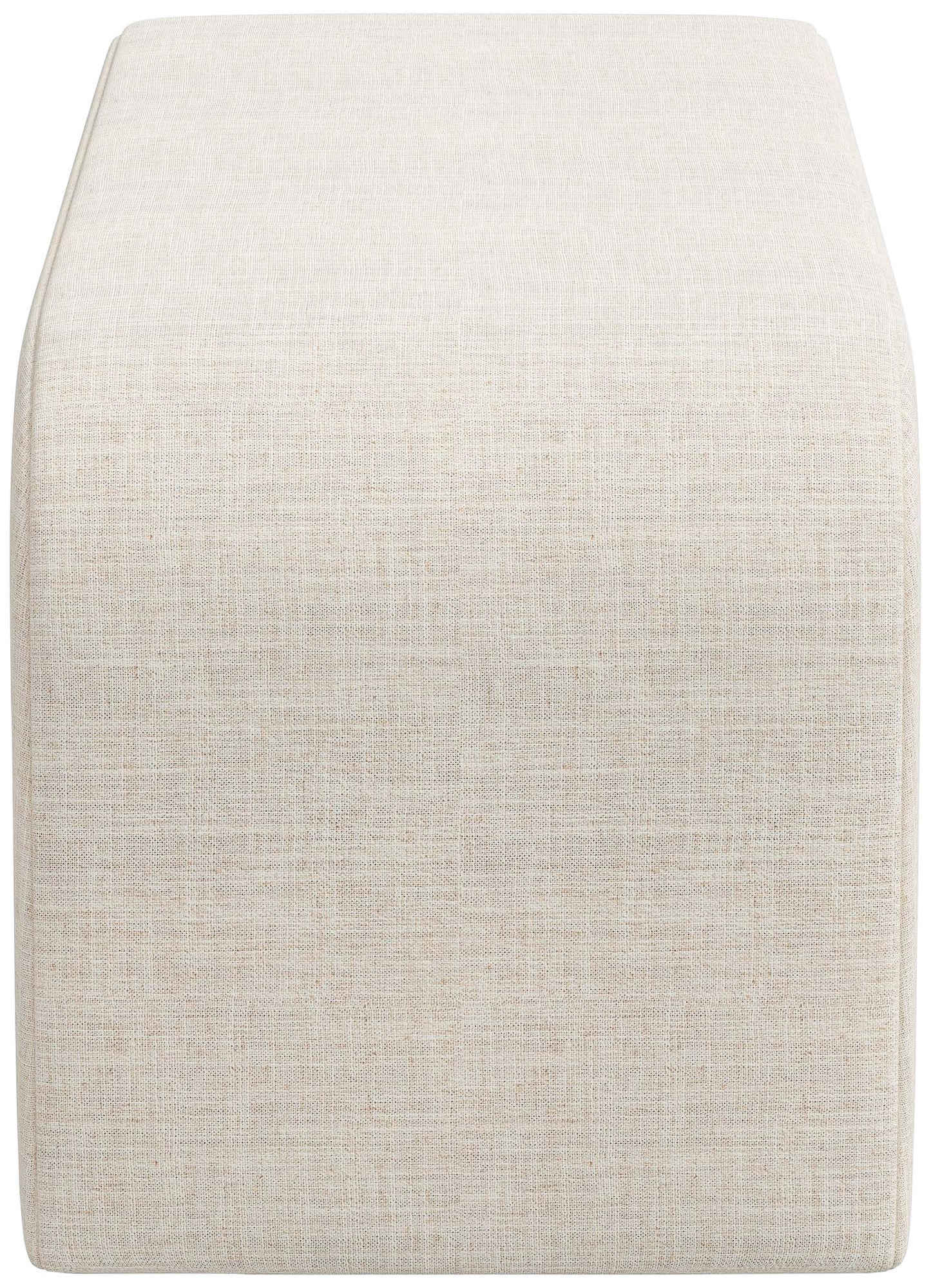 Norm 50" Wide Linen Talc Fabric Modern Bench - Made to Order