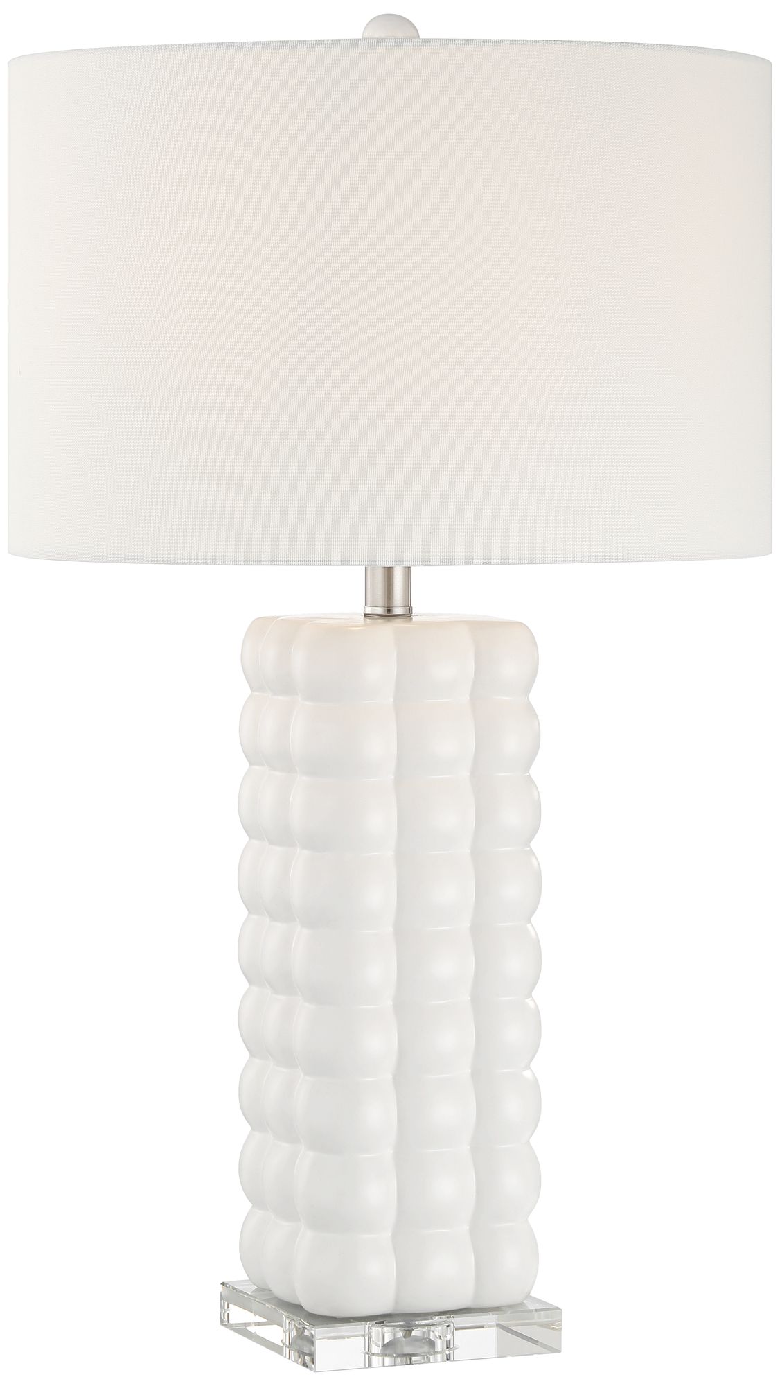 Image 2 Norma 28" High Textured Bubble White Ceramic Table Lamp with Dimmer