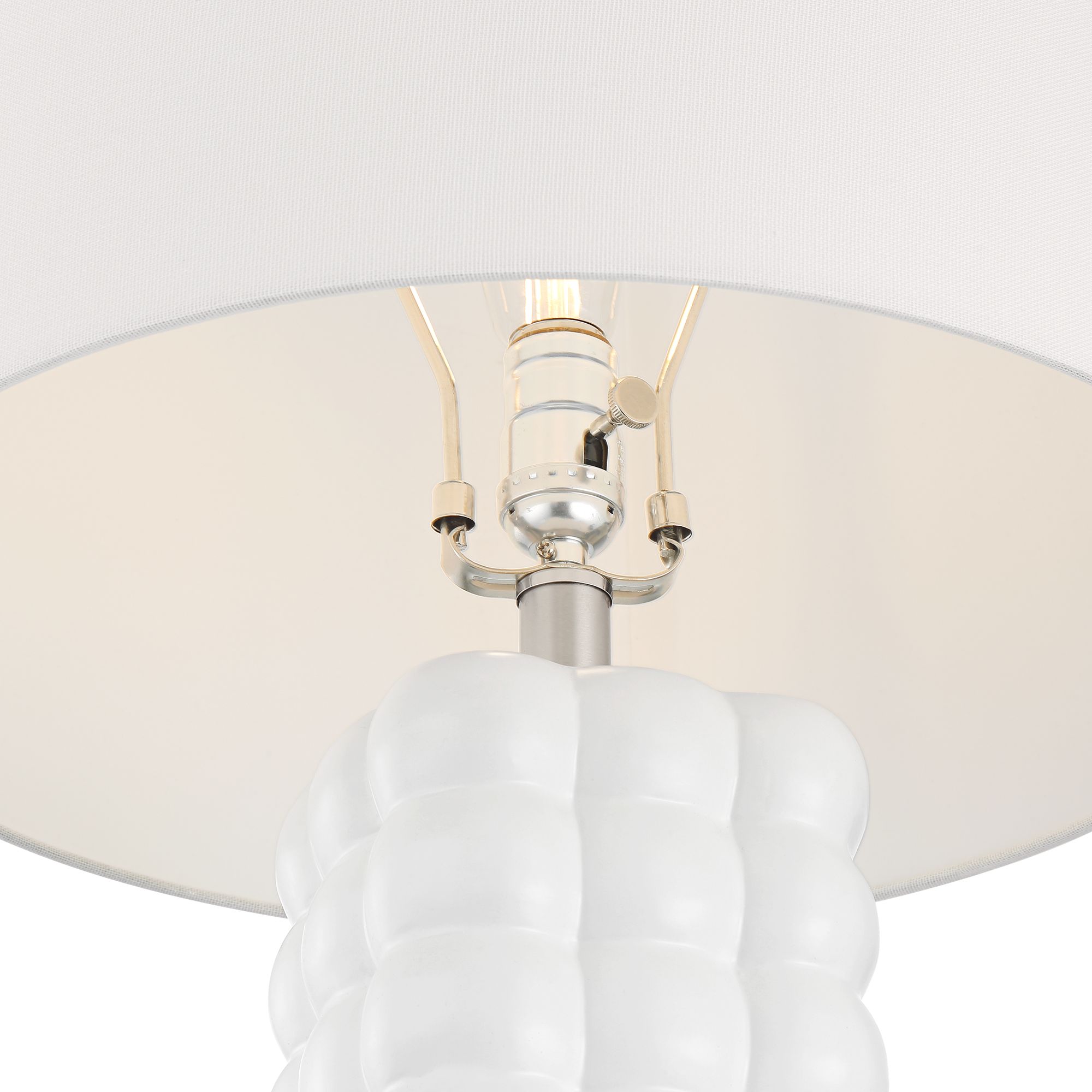 Image 4 Norma 28" High Textured Bubble White Ceramic Table Lamp more views