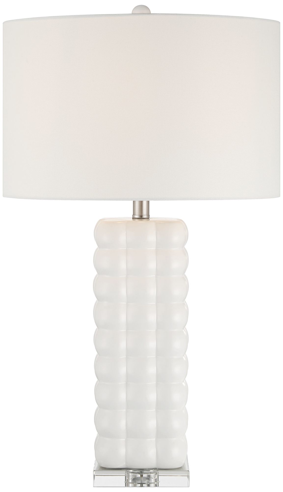 Norma 28" High Textured Bubble White Ceramic Table Lamp with Dimmer