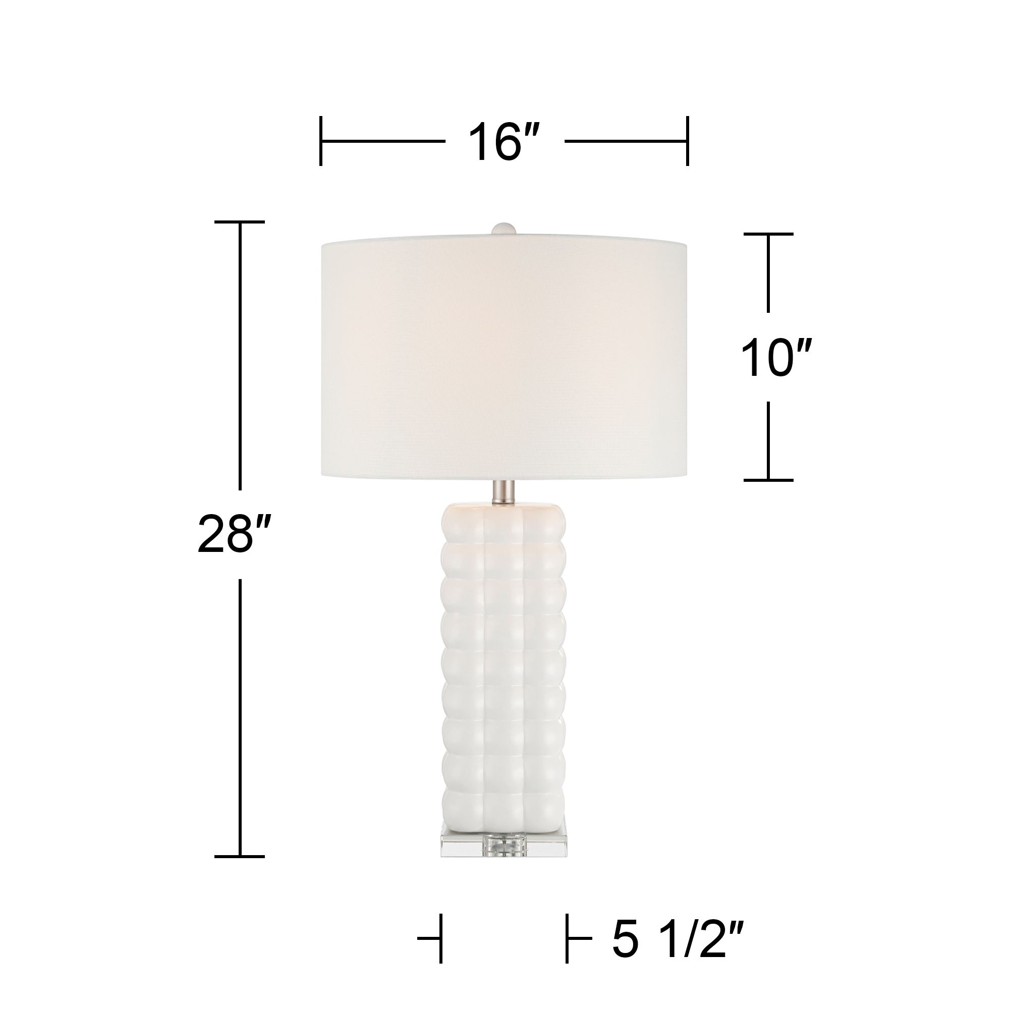 Norma 28" High Textured Bubble White Ceramic Table Lamp with Dimmer