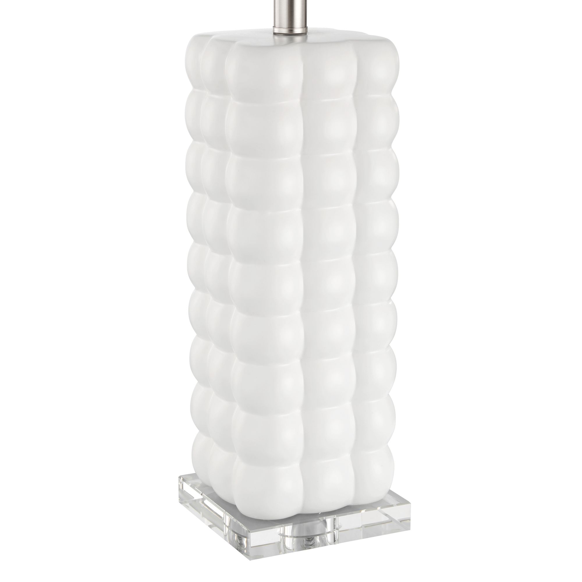 Watch A Video About the 360 Lighting Carrie Textured Bubble White Ceramic Table Lamp
