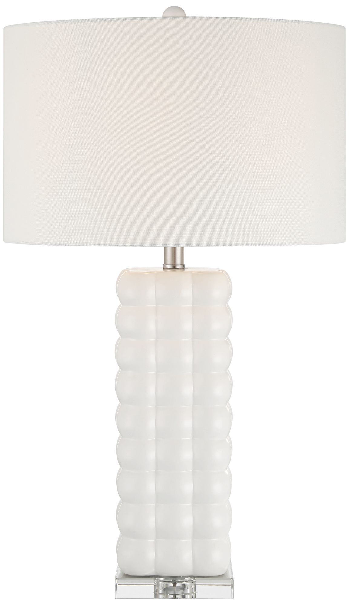 Watch A Video About the 360 Lighting Carrie Textured Bubble White Ceramic Table Lamp