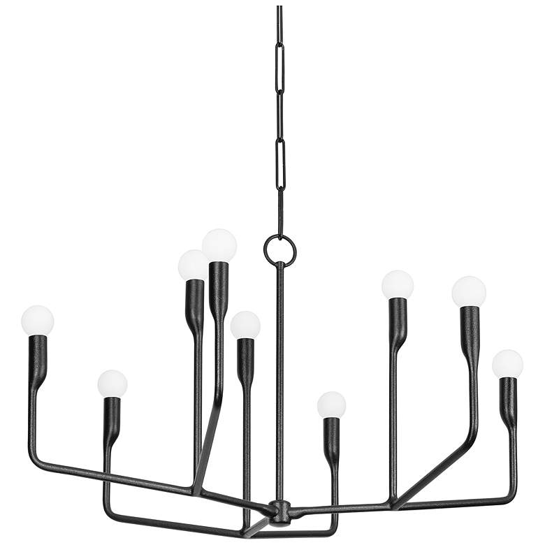 Image 1 Norman 32" Wide Forged Iron 9-Light Chandelier