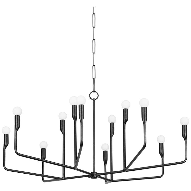 Image 1 Norman 42" Wide Forged Iron 12-Light Chandelier