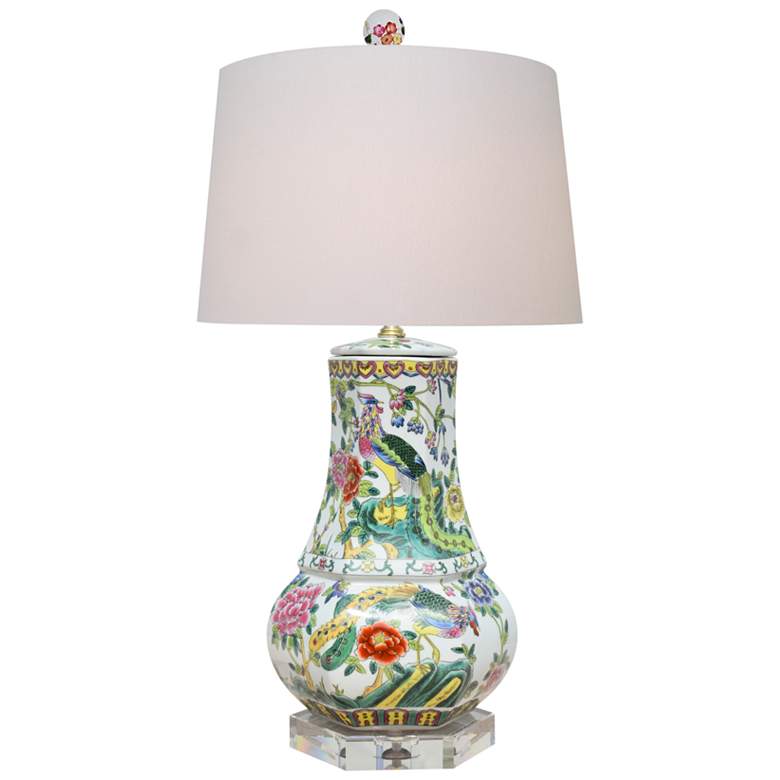 Image 1 Norman Phoenix Bird Porcelain Six Jar Table Lamp