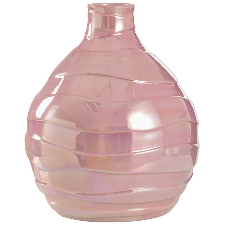 Image 1 Norman Wyatt Home 12.5" High Pearlescent Pink Ceramic Vase