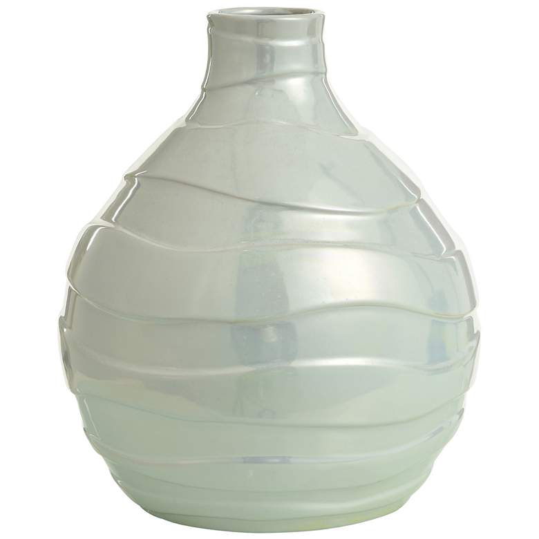 Image 1 Norman Wyatt Home 12.5" High Pearlescent White Ceramic Vase