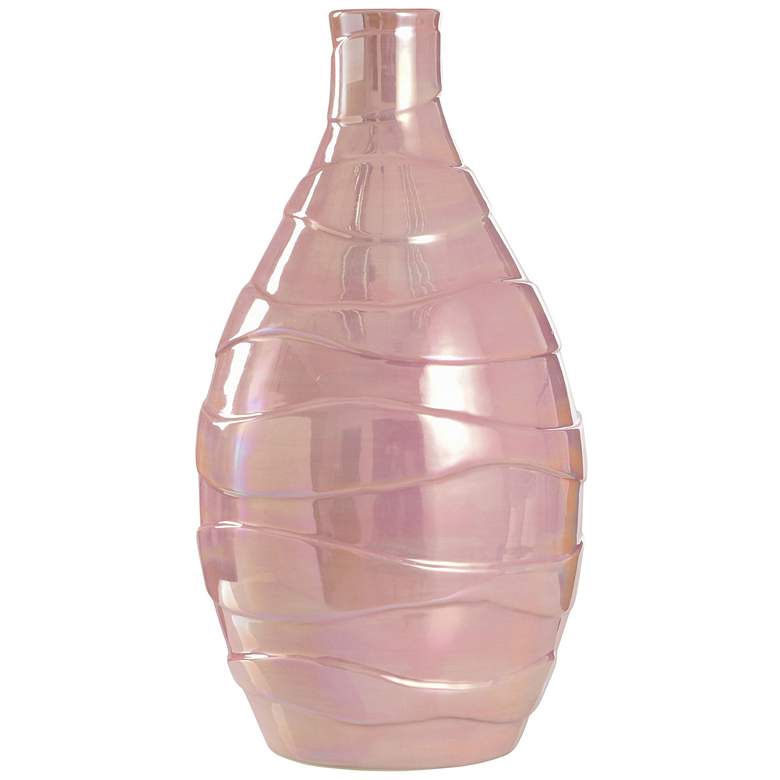 Image 1 Norman Wyatt Home 18" High Pearlescent Pink Ceramic Vase