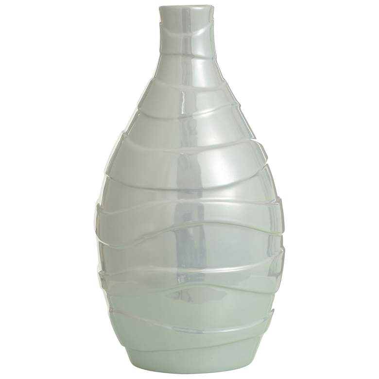Image 1 Norman Wyatt Home 18" High Pearlescent White Ceramic Vase