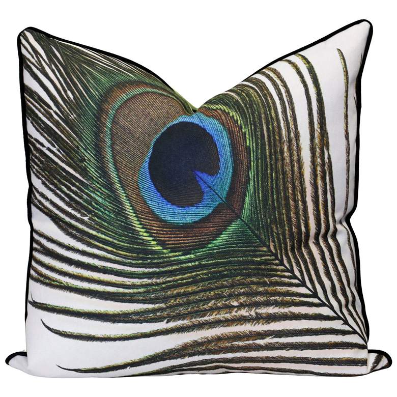 Image 1 Norman Wyatt Home 24" x 24" Peacock Designer Down Filled Pillow