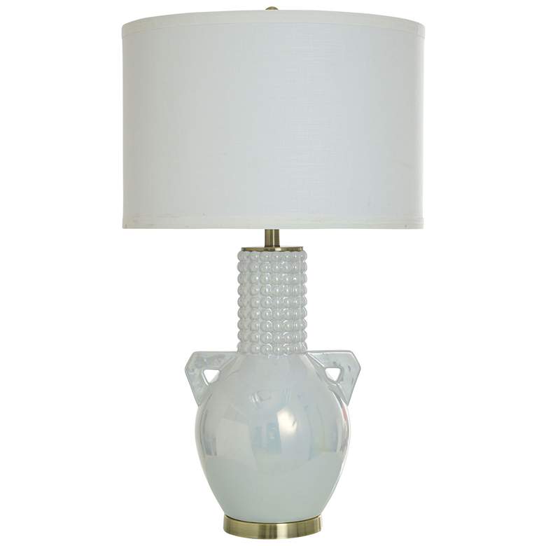 Image 1 Norman Wyatt Home Angel Pearls 33.75"H White Ceramic Table Lamp