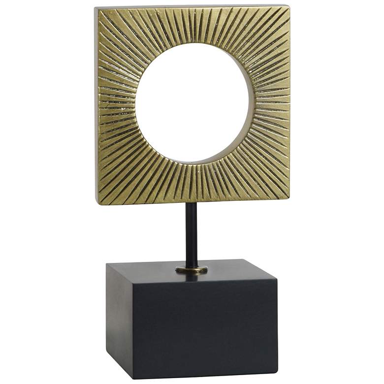 Image 1 Norman Wyatt Home Auric 14.5" High Gold Square Tabletop Decor