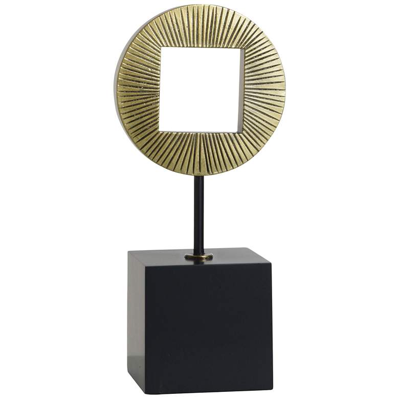 Image 1 Norman Wyatt Home Auric 17.5" High Auric Gold Round Tabletop Decor