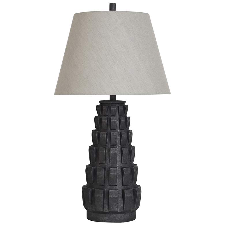 Image 1 Norman Wyatt Home Brogan 16.75"H Wyatt Black Table Lamp w/ Natural Sha