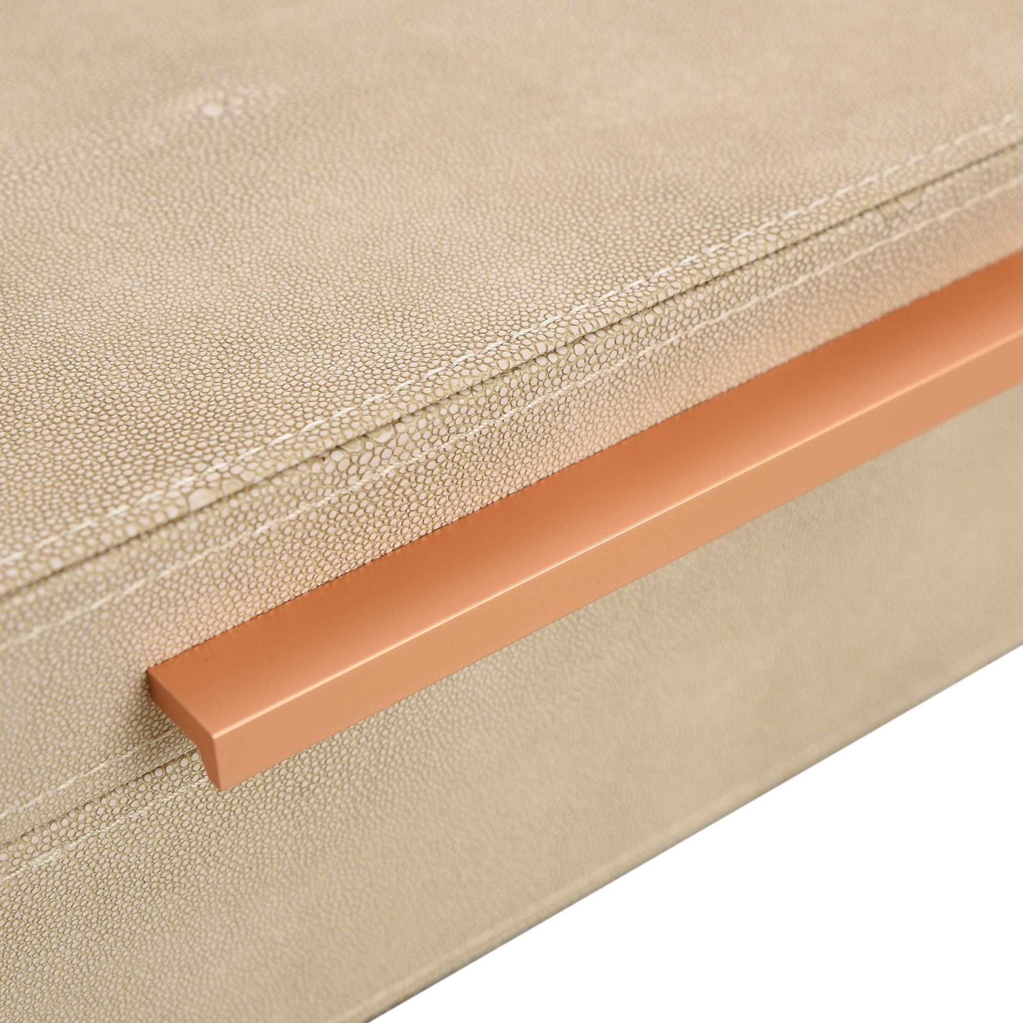 Image 6 Norman Wyatt Home Camilla Neutral Leather Accessory Box Set of 3 more views