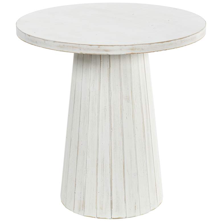 Image 1 Norman Wyatt Home Drift 26" High White Washed Wooden Ridge End Table