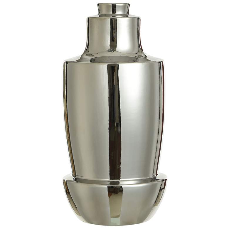 Image 1 Norman Wyatt Home Dynasty 13.75" High Plated Silver Ceramic Vase