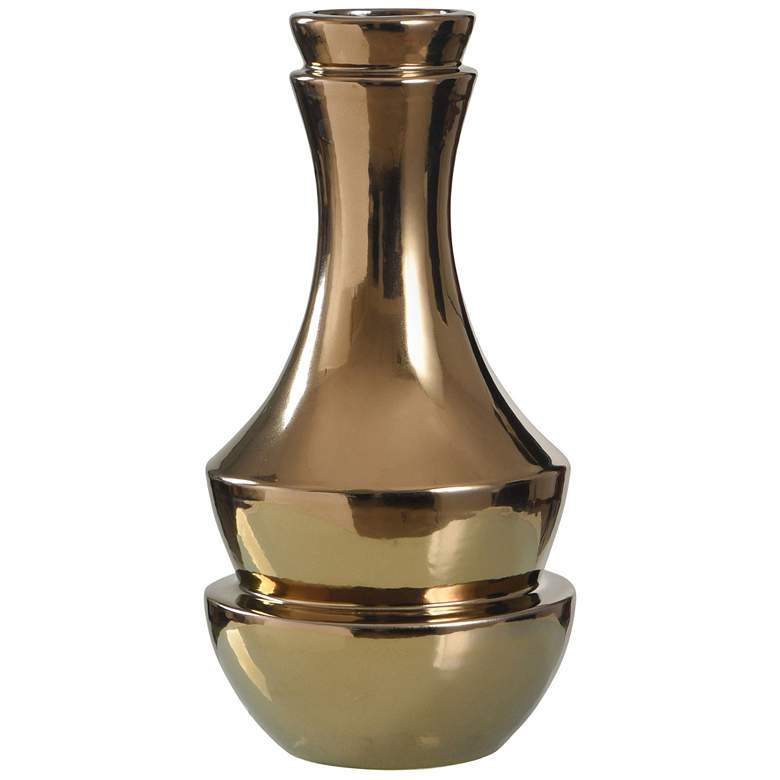 Image 1 Norman Wyatt Home Dynasty 15.75" High Bronze Ceramic Vase