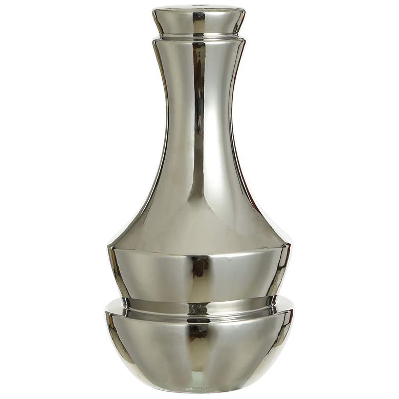 Image 1 Norman Wyatt Home Dynasty 15.75" High Plated Silver Ceramic Vase