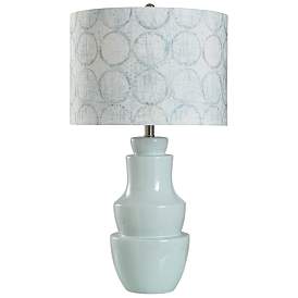 Image1 of Norman Wyatt Home Dynasty 30.75"H Fain Whisper Blue Ceramic Table Lamp