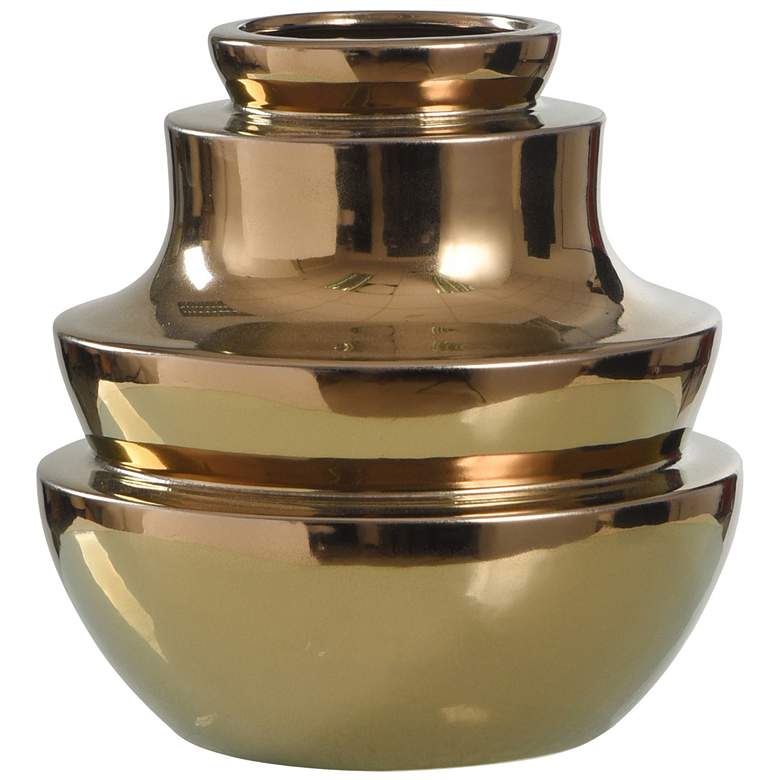 Image 1 Norman Wyatt Home Dynasty 9.75" High Bronze Ceramic Vase