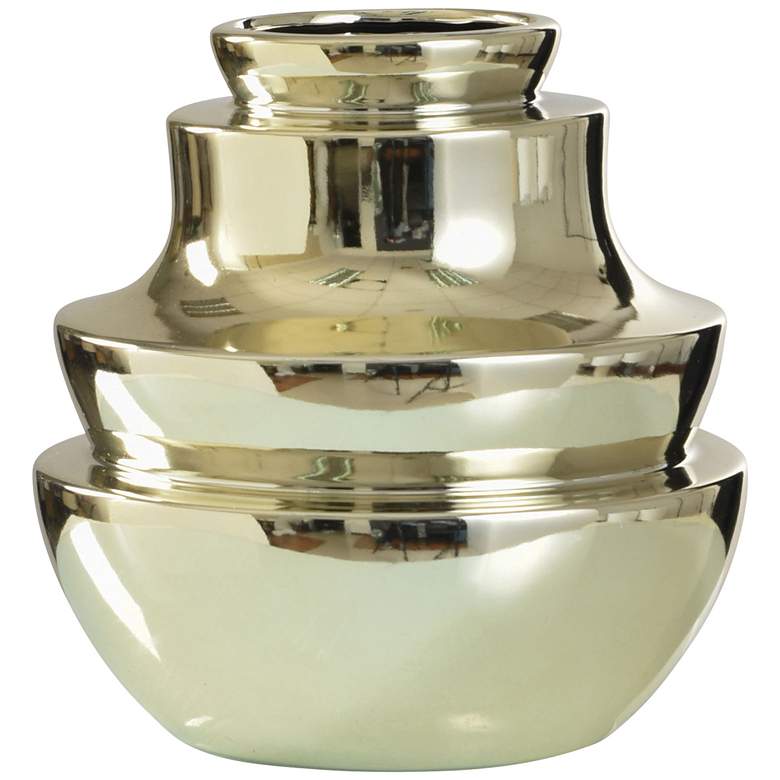 Image 1 Norman Wyatt Home Dynasty 9.75" High Plated Gold Ceramic Vase