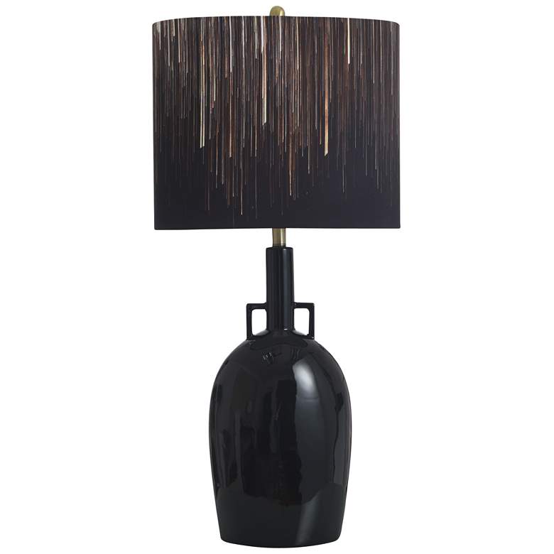 Image 1 Norman Wyatt Home Empire 36.75"H Gloss Black Ceramic Table Lamp