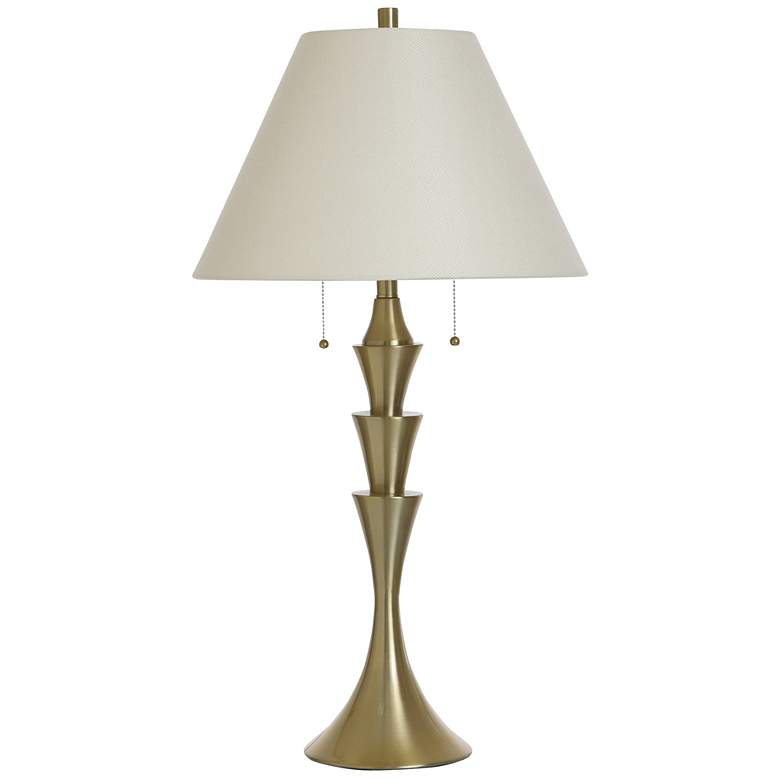 Image 1 Norman Wyatt Home Lydia 34"H Antique Brass Table Lamp With White Shade
