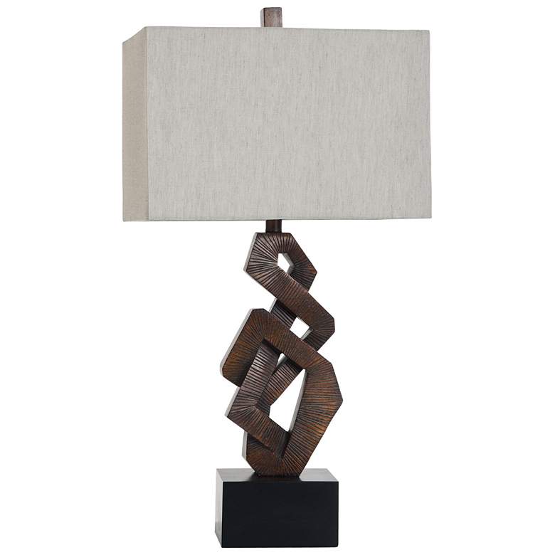 Image 1 Norman Wyatt Home Marra 32"H Brown And Black Table Lamp With Gray Shad