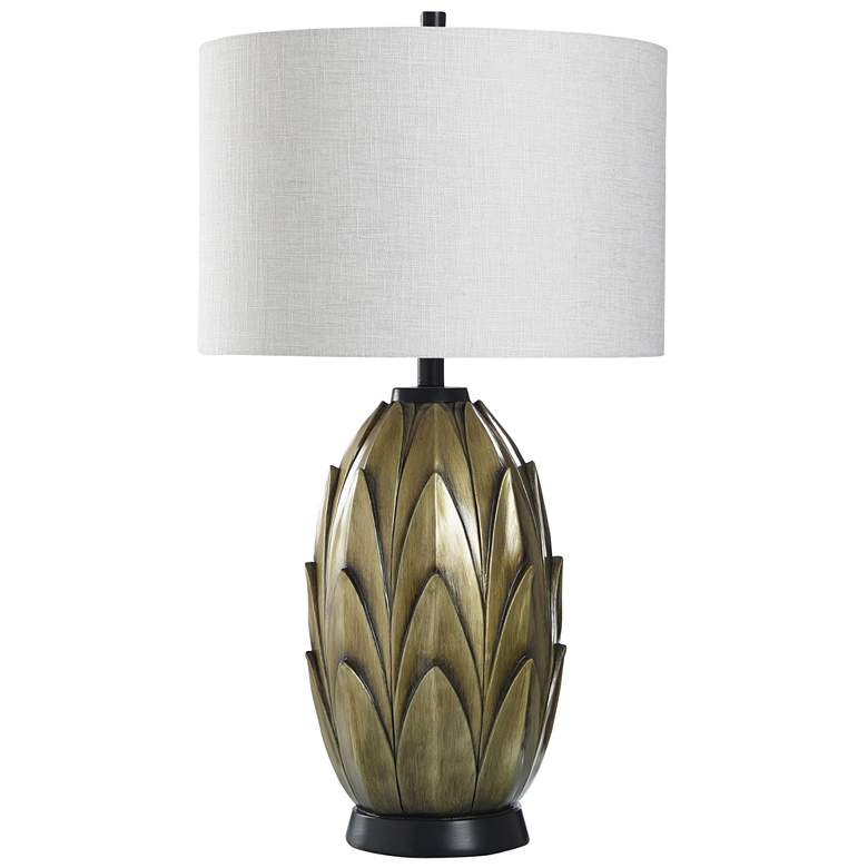 Image 1 Norman Wyatt Home - Phara 29.75"H Auric Gold Table Lamp w/ White Shade