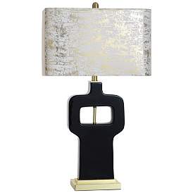 Image1 of Norman Wyatt Home Prelude 23.75" High Gloss Black And Gold Table Lamp