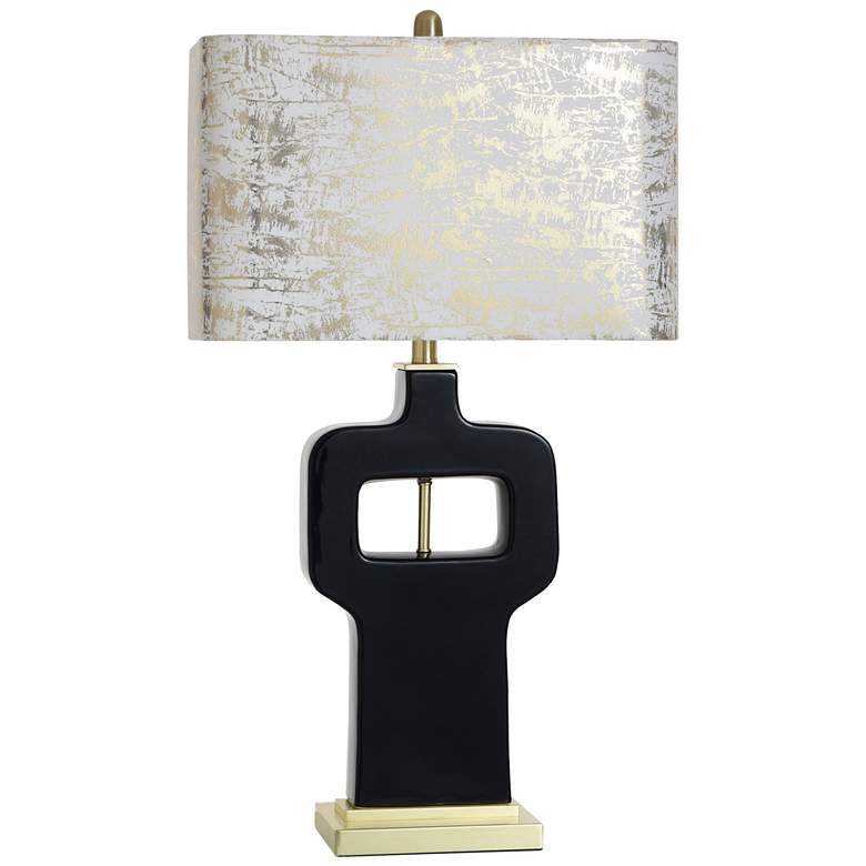 Image 1 Norman Wyatt Home Prelude 23.75" High Gloss Black And Gold Table Lamp