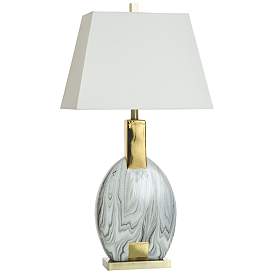 Image1 of Norman Wyatt Home Quarry 32.5" High Faux Marble And Gold Table Lamp