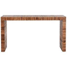 Image1 of Norman Wyatt Home Stryde 60" Wide Walnut Zebra Wooden Console Table