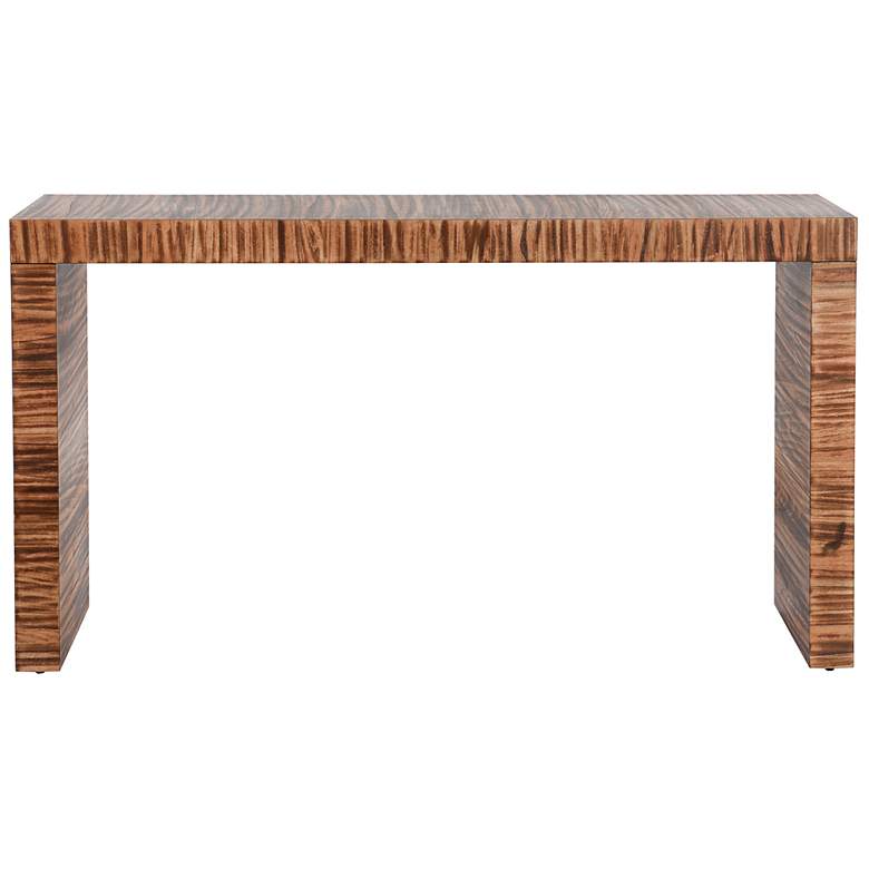 Image 1 Norman Wyatt Home Stryde 60" Wide Walnut Zebra Wooden Console Table