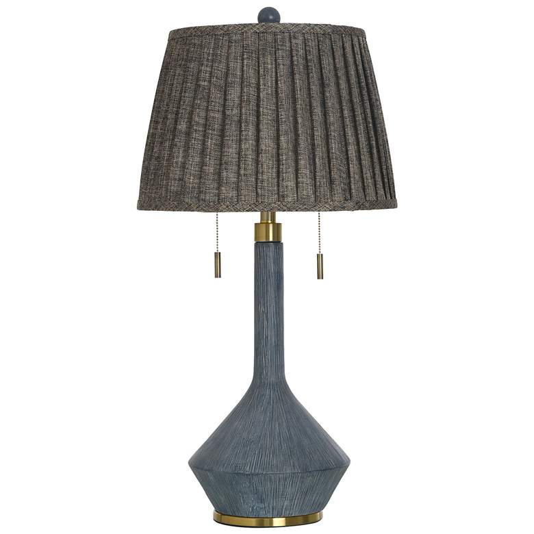 Image 1 Norman Wyatt Home Taos 31"H Denim Blue And Antique Brass Table Lamp